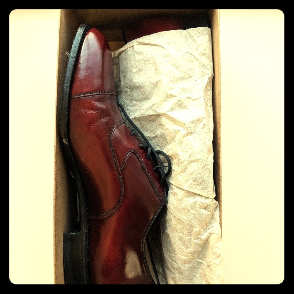 Burgundy Johnston & Murphy Oxfords